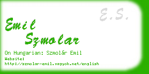emil szmolar business card
